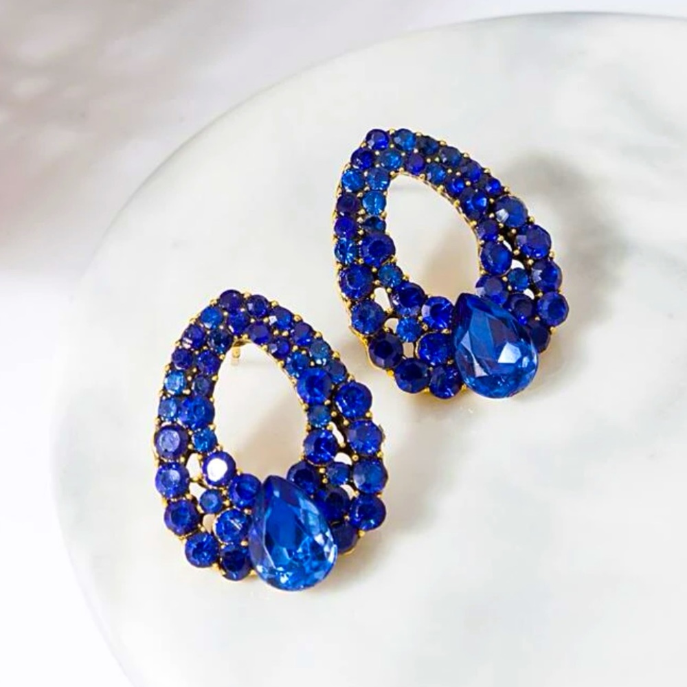 5/$35✨Luxe Gems Collection✨ Exquisite Blue Gemstone Decor Rhinestone Sapphire 💎 - Picture 1 of 11